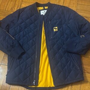 Navy Quilted Jacket with Yellow Lining Abercrombie kids